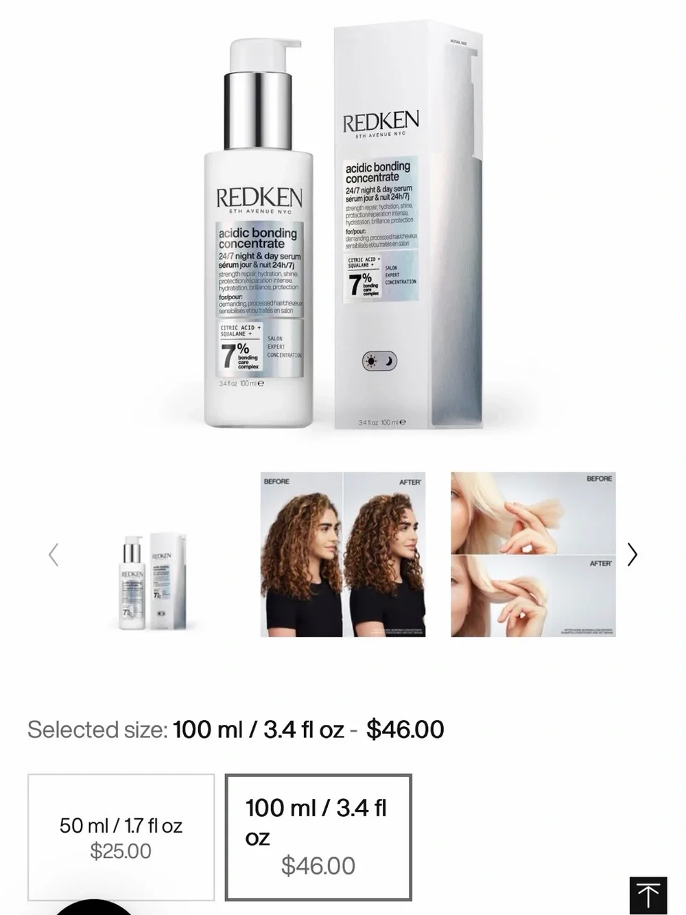 Redken Acidic Bonding Concentrate Serum RV:$46!!